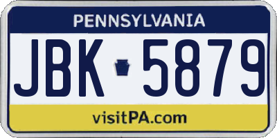PA license plate JBK5879