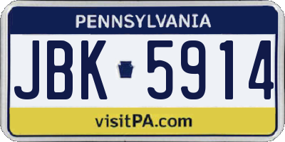 PA license plate JBK5914