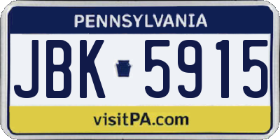 PA license plate JBK5915