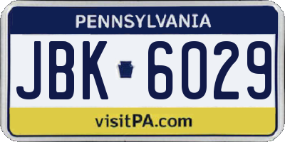 PA license plate JBK6029