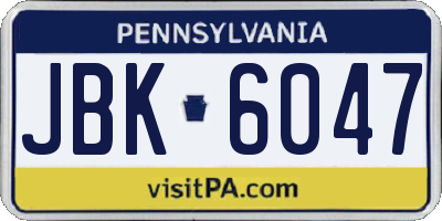 PA license plate JBK6047