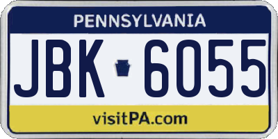 PA license plate JBK6055