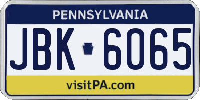 PA license plate JBK6065