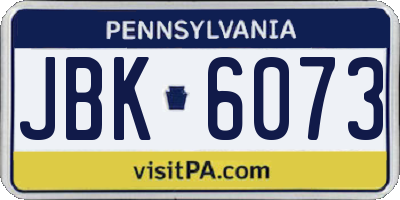 PA license plate JBK6073