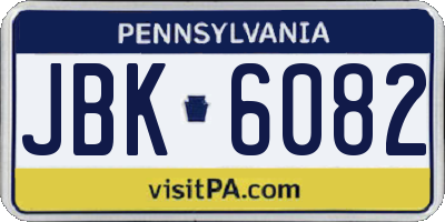 PA license plate JBK6082