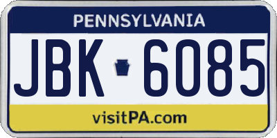 PA license plate JBK6085