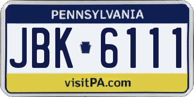 PA license plate JBK6111