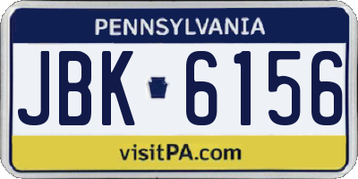 PA license plate JBK6156
