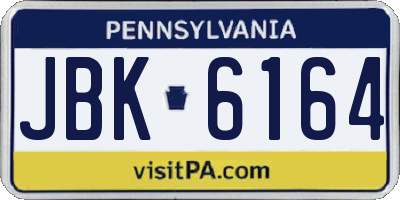 PA license plate JBK6164