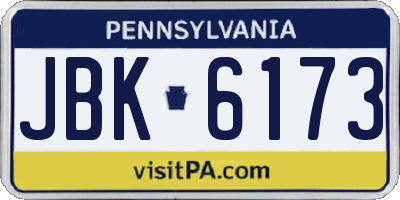 PA license plate JBK6173