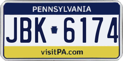 PA license plate JBK6174