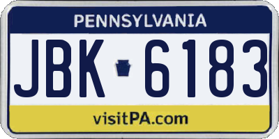 PA license plate JBK6183