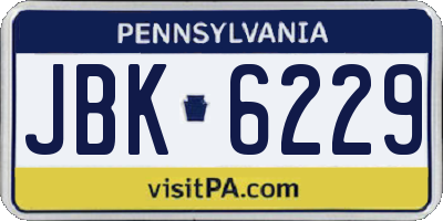 PA license plate JBK6229