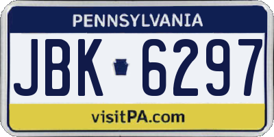 PA license plate JBK6297