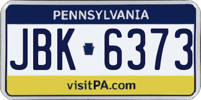 PA license plate JBK6373