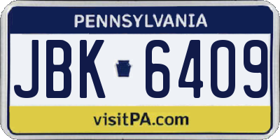 PA license plate JBK6409