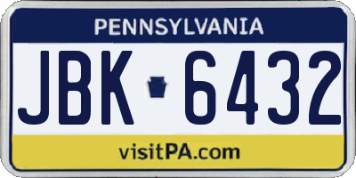 PA license plate JBK6432