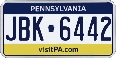 PA license plate JBK6442