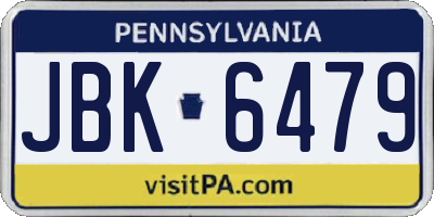 PA license plate JBK6479