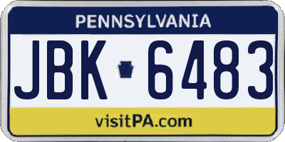PA license plate JBK6483
