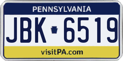 PA license plate JBK6519