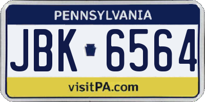 PA license plate JBK6564