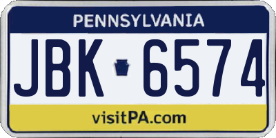 PA license plate JBK6574