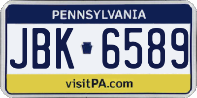 PA license plate JBK6589