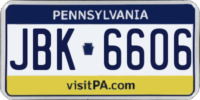 PA license plate JBK6606