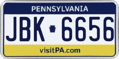 PA license plate JBK6656