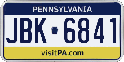 PA license plate JBK6841
