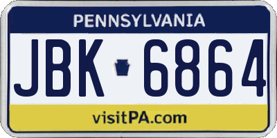 PA license plate JBK6864