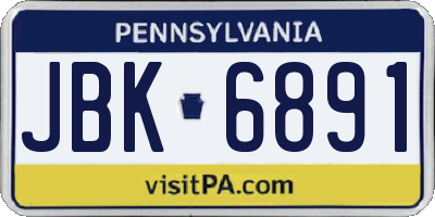 PA license plate JBK6891