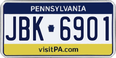 PA license plate JBK6901