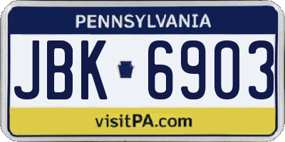 PA license plate JBK6903