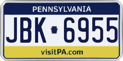 PA license plate JBK6955