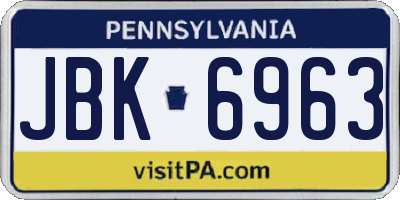 PA license plate JBK6963