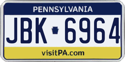 PA license plate JBK6964