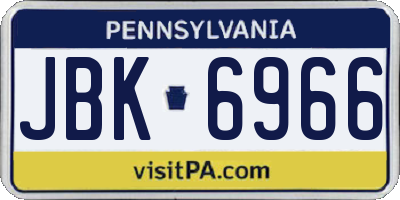 PA license plate JBK6966