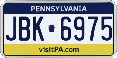 PA license plate JBK6975