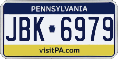 PA license plate JBK6979