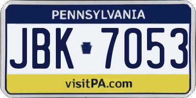 PA license plate JBK7053