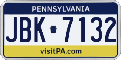 PA license plate JBK7132