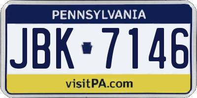 PA license plate JBK7146