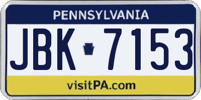 PA license plate JBK7153
