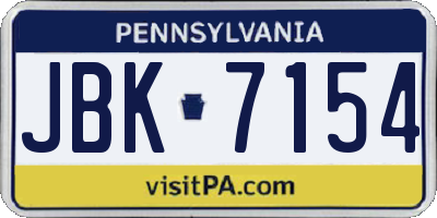 PA license plate JBK7154