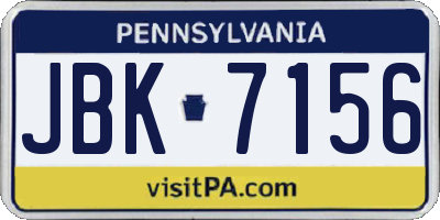 PA license plate JBK7156