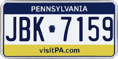 PA license plate JBK7159