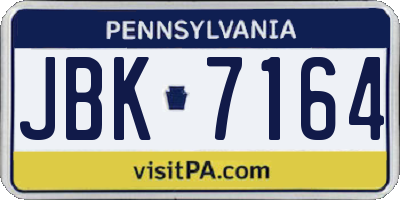 PA license plate JBK7164