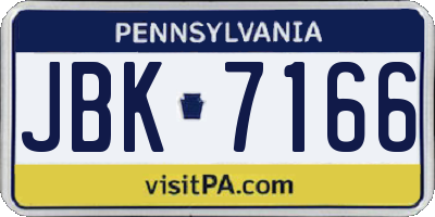 PA license plate JBK7166
